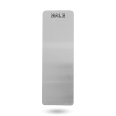 EXT 10MM RADIUS CNR PUSH - MALE TEXT STAINLESS STEEL
