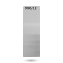 EXT 10MM RADIUS CNR PUSH - FEMALE TEXT STAINLESS STEEL