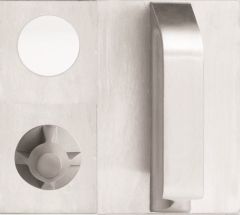 DETENTION PLATE CONCEALED FIX - CYLINDER WITH PULL HANDLE AND KNOB 22 LH STAINLESS STEEL