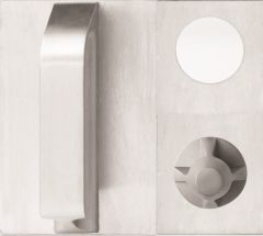 DETENTION PLATE CONCEALED FIX - CYLINDER WITH PULL HANDLE AND KNOB 22 RH STAINLESS STEEL