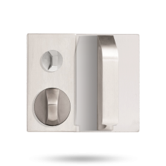 DETENTION PLATE CONCEALED FIX - STD TURN WITH PULL HANDLE AND KNOB 21 LH STAINLESS STEEL