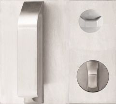 DETENTION PLATE CONCEALED FIX - STD TURN WITH PULL HANDLE AND KNOB 21 RH STAINLESS STEEL