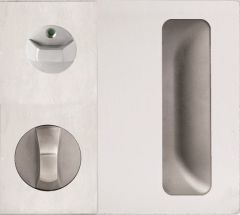 DETENTION PLATE CONCEALED FIX - PRIV IND TURN WITH FLUSH PULL AND KNOB 21 LH STAINLESS STEEL