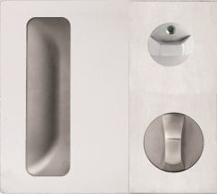 DETENTION PLATE CONCEALED FIX - PRIV IND TURN WITH FLUSH PULL AND KNOB 21 RH STAINLESS STEEL