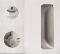 DETENTION PLATE CONCEALED FIX - PRIV IND TURN WITH FLUSH PULL AND KNOB 22 LH STAINLESS STEEL