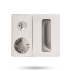 DETENTION PLATE CONCEALED FIX - PRIV IND TURN WITH FLUSH PULL AND KNOB 22 LH - NO CLUTCH STAINLESS STEEL