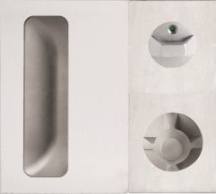 DETENTION PLATE CONCEALED FIX - PRIV IND TURN WITH FLUSH PULL AND KNOB 22 RH STAINLESS STEEL