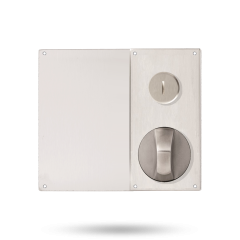DETENTION PLATE VISIBLE FIX - EMERGENCY TURN WITH KNOB 21 RH STAINLESS STEEL