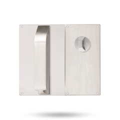 DETENTION PLATE VISIBLE FIX - STD TURN WITH PULL HANDLE RH STAINLESS STEEL