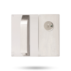 DETENTION PLATE VISIBLE FIX - PRIV IND EMERG TURN WITH PULL HANDLE RH STAINLESS STEEL