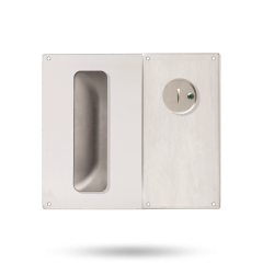 DETENTION PLATE VISIBLE FIX - PRIV IND EMERG TURN WITH FLUSH PULL RH STAINLESS STEEL
