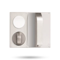 DETENTION PLATE VISIBLE FIX - CYLINDER WITH PULL HANDLE AND KNOB 21 LH STAINLESS STEEL