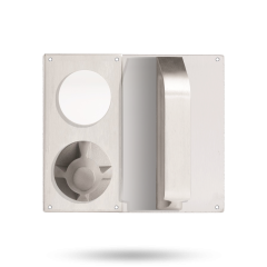 DETENTION PLATE VISIBLE FIX - CYLINDER WITH PULL HANDLE AND KNOB 22 LH STAINLESS STEEL