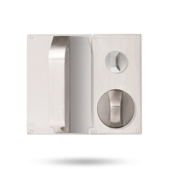 DETENTION PLATE VISIBLE FIX - STD TURN WITH PULL HANDLE AND KNOB 21 RH STAINLESS STEEL