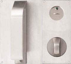 DETENTION PLATE VISIBLE FIX - PRIV IND EMERG TURN WITH PULL HANDLE AND KNOB 21 LH STAINLESS STEEL