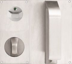 DETENTION PLATE VISIBLE FIX - PRIV IND TURN WITH PULL HANDLE AND KNOB 21 LH STAINLESS STEEL