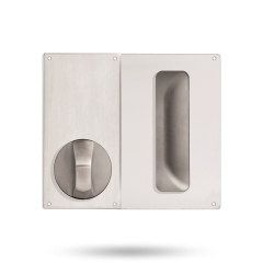 DETENTION PLATE VISIBLE FIX - FLUSH PULL AND KNOB 21 LH STAINLESS STEEL