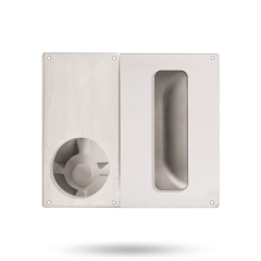 DETENTION PLATE VISIBLE FIX - FLUSH PULL AND KNOB 21 RH STAINLESS STEEL