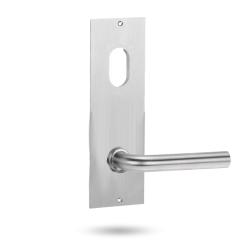 INT ARTEFACT RECT PLATE - CYLINDER AND LEVER 98 STAINLESS STEEL