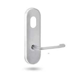 2801 ROUND END PLATE WITH CYLINDER HOLE & 115 LEVER SATIN CHROME