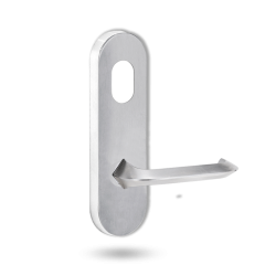2801 ROUND END PLATE WITH CYLINDER HOLE & 116 LEVER SATIN CHROME