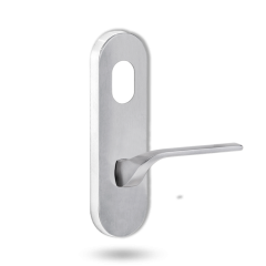 2801 ROUND END PLATE WITH CYLINDER HOLE & 122 LH LEVER SATIN CHROME