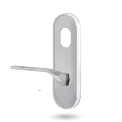 2801 ROUND END PLATE WITH CYLINDER HOLE & 122 RH LEVER SATIN CHROME