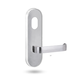 2801 ROUND END PLATE WITH CYLINDER HOLE & 131 LEVER SATIN CHROME