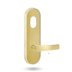 2801 ROUND END PLATE WITH CYLINDER HOLE & 47 LEVER LH UNLAQUARED POLISHED BRASS