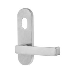 2801 ROUND END PLATE WITH CYLINDER HOLE & 76 LEVER SATIN CHROME