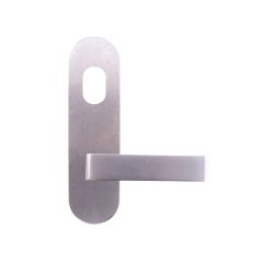 2801 ROUND END PLATE WITH CYLINDER HOLE & 90 LEVER SATIN CHROME