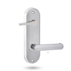 2939 ROUND END PLATE WITH DISABLED TURN & 166 LEVER SATIN CHROME