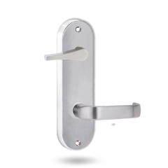 2939 ROUND END PLATE WITH DISABLED TURN & 74 LEVER SATIN CHROME
