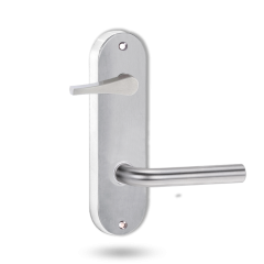 2939 ROUND END PLATE WITH DISABLED TURN & 97 LEVER SATIN CHROME