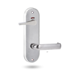2941 ROUND END PLATE PRIVACY IND DISABLED TURN & 77 LEVER SATIN CHROME