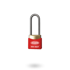 312E LATCHING PADLOCK 38MM S/STEEL 4.8MM DIA SHACKLE - RED COVER KA TP RED