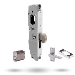 SYNERGY PRIMARY 23MM DEADLOCK 22MM BOLT - FAB CYLINDER AND ESCAPE TURN SATIN CHROME