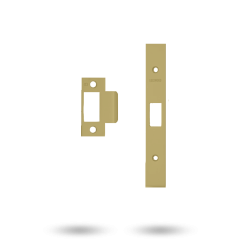 3574 PASSAGE LATCH FINISH KIT - STRIKE, FACE PLATE & SCREWS SATIN BRASS UNLACQUERED