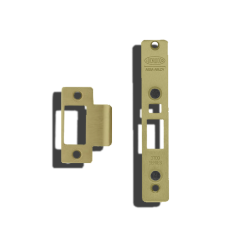 FINISH CONVERSION KIT - STRIKE AND SQUARE END FACE PLATE AND SCREW AGED BRASS
