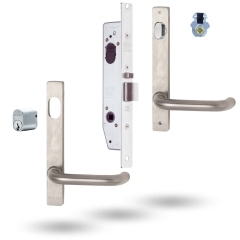 SELECTOR LOCKING KIT - 23MM INCL FURNITURE LONG FOREND PLATE SATIN CHROME