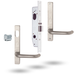 SELECTOR STOREROOM KIT - 23MM INCL FURNITURE LONG FOREND PLATE SATIN CHROME