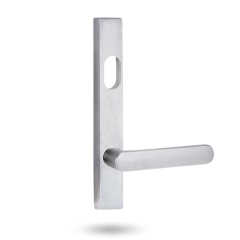 EXT SQ END PLATE - CYLINDER AND LEVER 106 SATIN CHROME