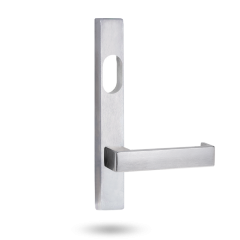 EXT SQ END PLATE - CYLINDER AND LEVER 111 SATIN CHROME
