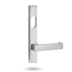 EXT SQ END PLATE - CYLINDER AND LEVER 76 SATIN CHROME