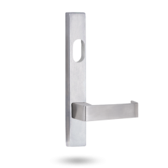 EXT SQ END PLATE - CYLINDER AND LEVER 90 SATIN CHROME