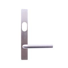 EXT SQ END PLATE - CYLINDER AND LEVER 97 SATIN CHROME