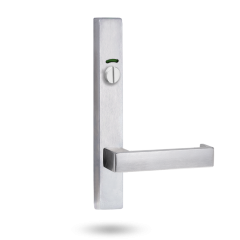 EXT SQ END PLATE - PRIVACY INDICATING EMERGENCY TURN AND LEVER 111 SATIN CHROME