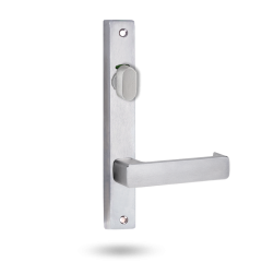 INT SQ END PLATE - PRIVACY INDICATING STD OVAL TURN AND LEVER 76 SATIN CHROME