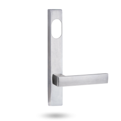 EXT SQ END PLATE - CYLINDER AND LEVER 101 SATIN CHROME