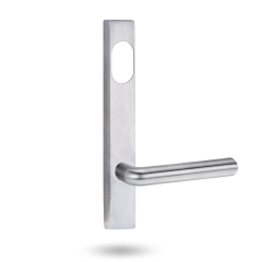 EXT SQ END PLATE - CYLINDER AND LEVER 104 SATIN CHROME